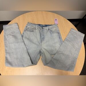 WILD FABLE Light Acid Washed DESTROYED HIGH RISE MOM JEANS 5-Pocket TAPERED sz 6